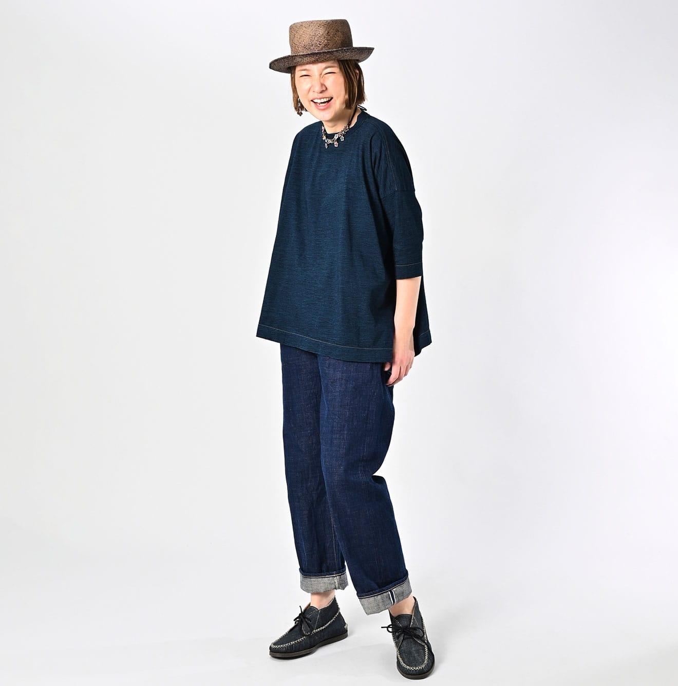 Indigo Big Slit T-shirt - 45R by 45rpm studio