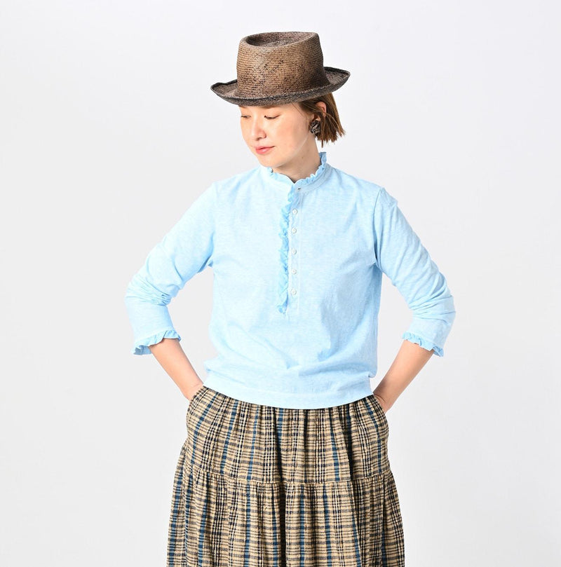 Botanical Dyed Frilled Square Henley - 45R by 45rpm studio - Image 4