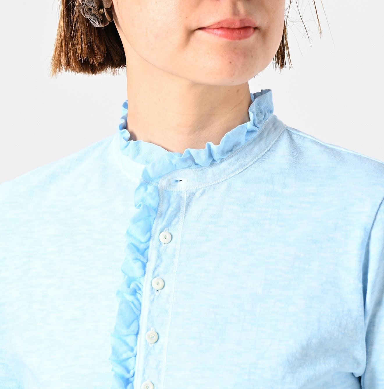 Botanical Dyed Frilled Square Henley - 45R by 45rpm studio