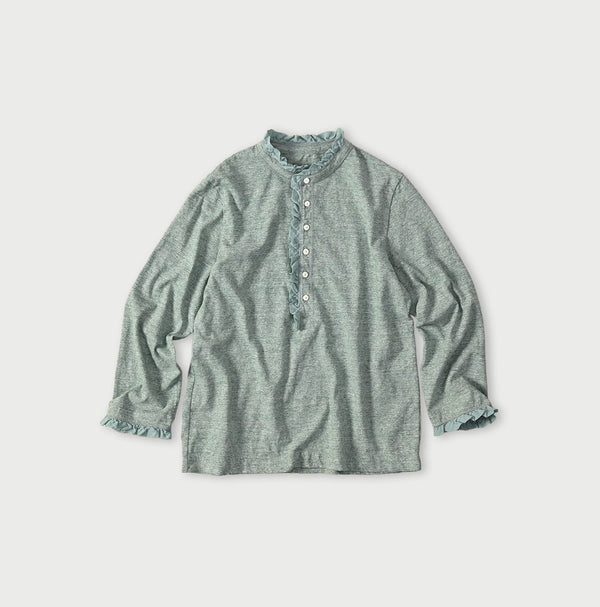45R Frilled Square Henley (Top-dyed)