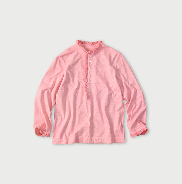 45R Frilled Square Henley (Botanical-dyed)