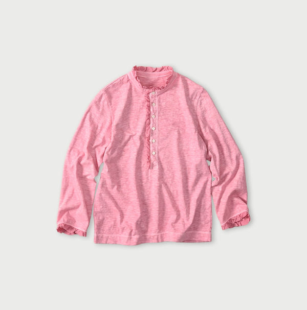 45R Frilled Square Henley (Botanical-dyed)