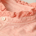 45R Frilled Square Henley (Botanical-dyed)
