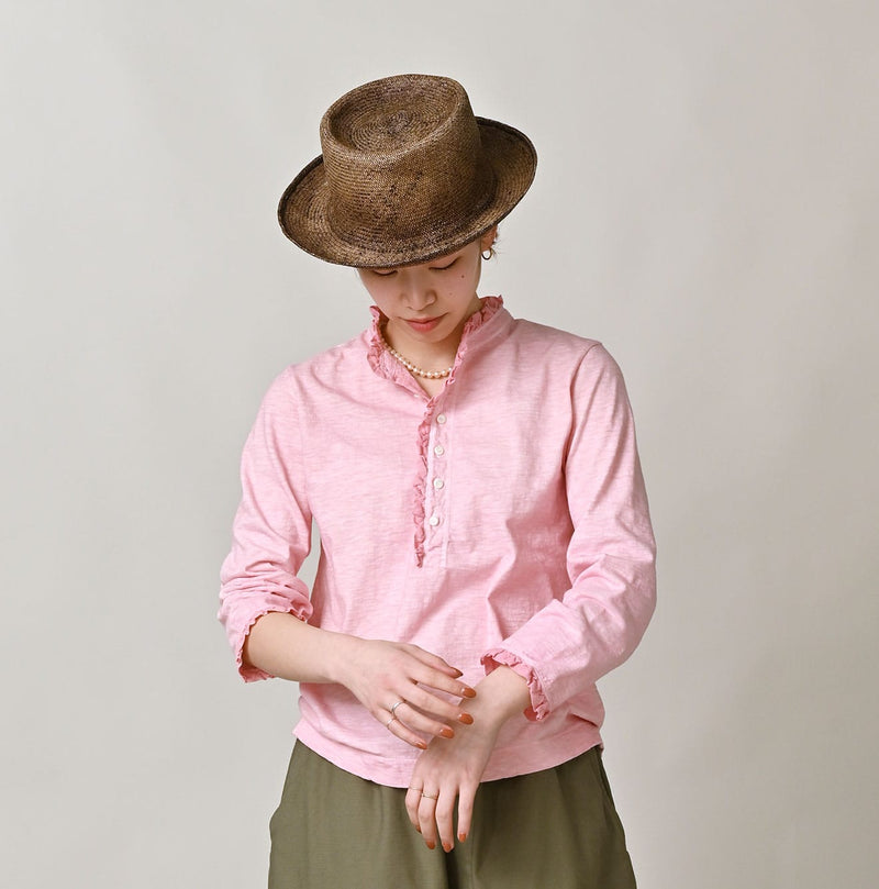 45R Frilled Square Henley (Botanical-dyed) - Image 6