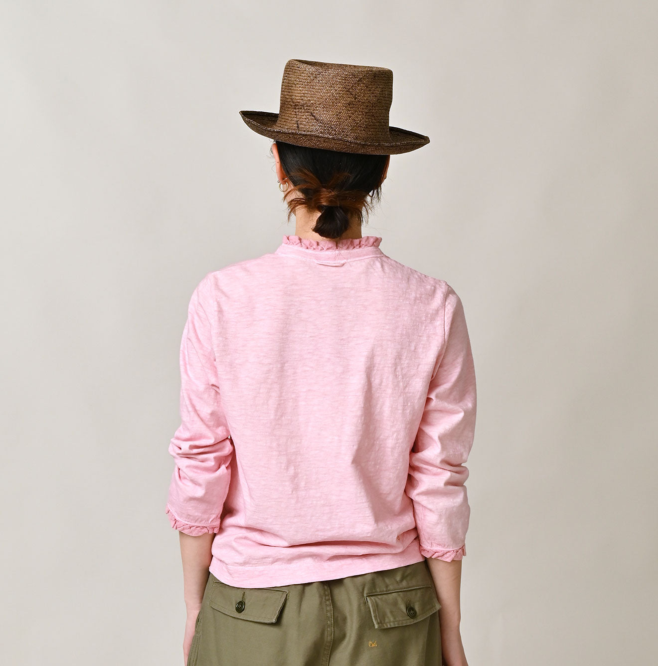 45R Frilled Square Henley (Botanical-dyed) - Image 8