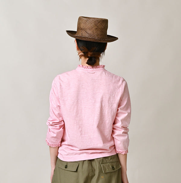 45R Frilled Square Henley (Botanical-dyed)