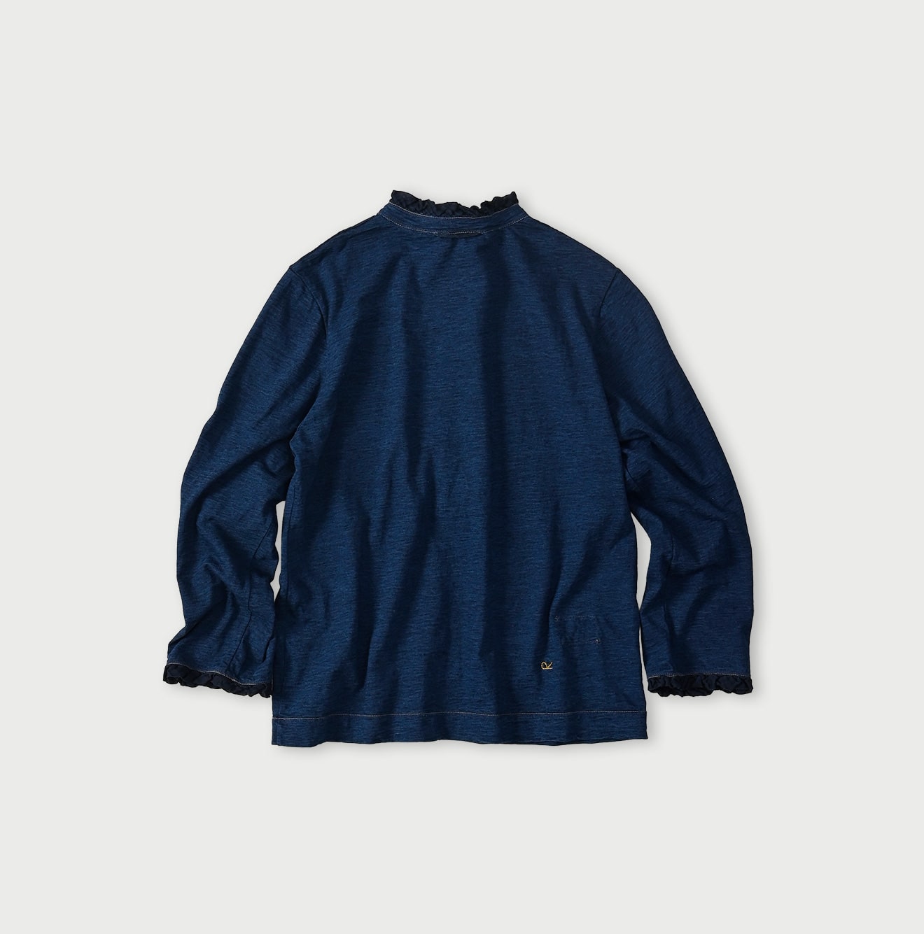 45R Indigo Frilled Square Henley - Image 4