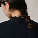 45R Indigo Frilled Square Henley