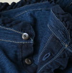 45R Indigo Frilled Square Henley