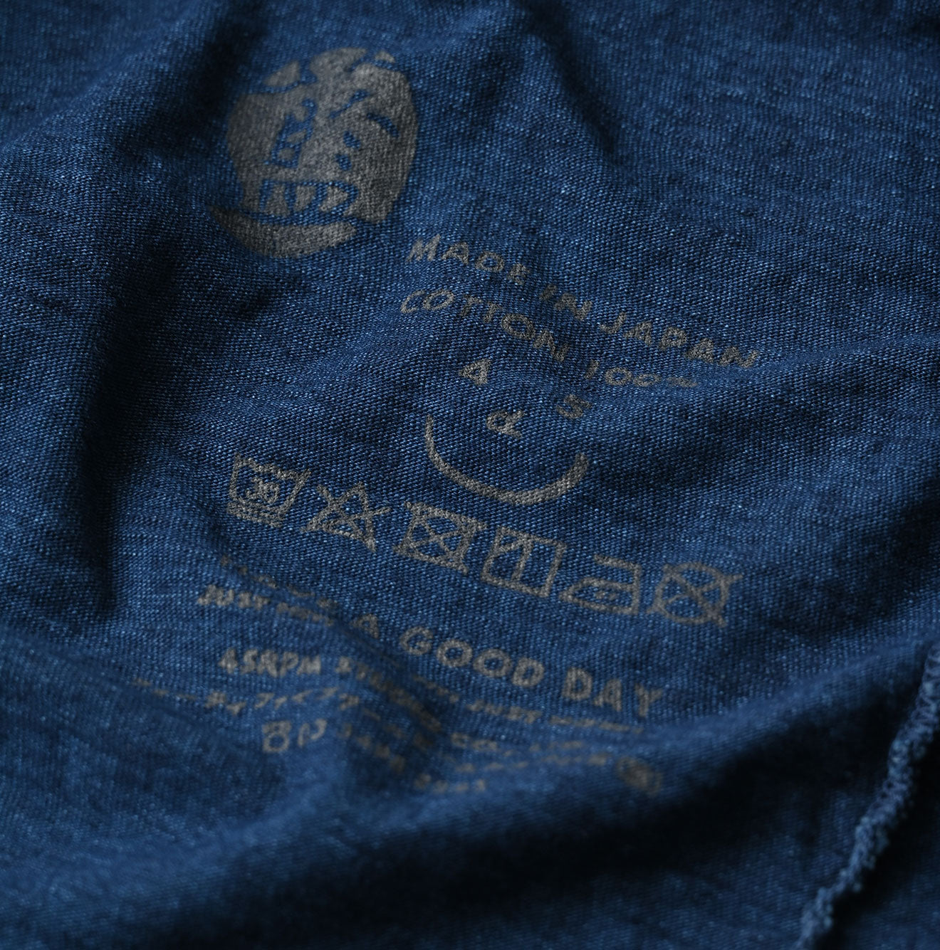 45R Indigo Frilled Square Henley