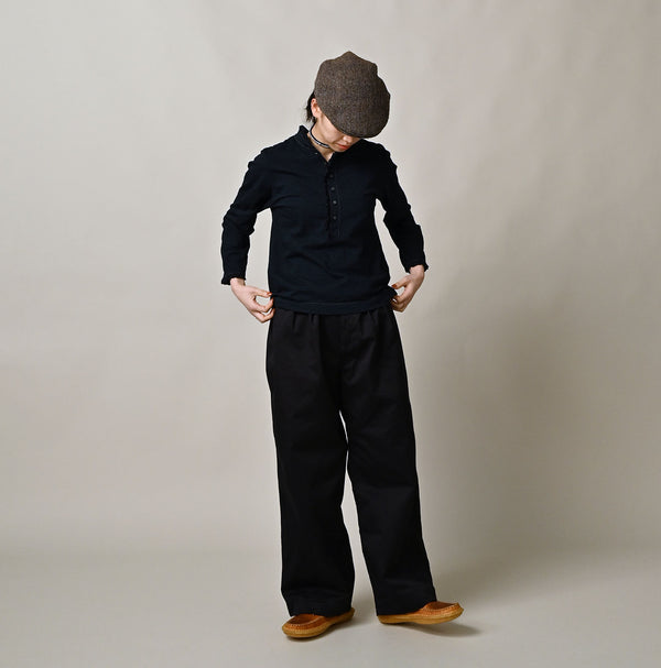 45R Indigo Frilled Square Henley