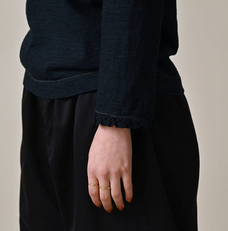 45R Indigo Frilled Square Henley - Image 10