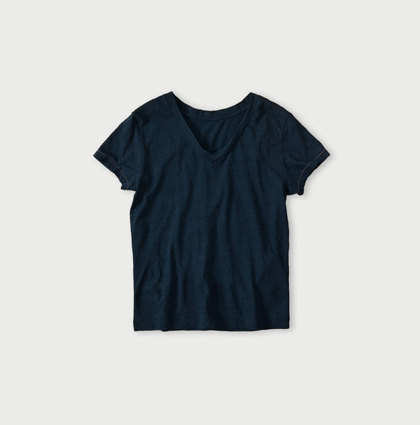 45R Indigo Tenjiku Chibi V-Neck T-shirt