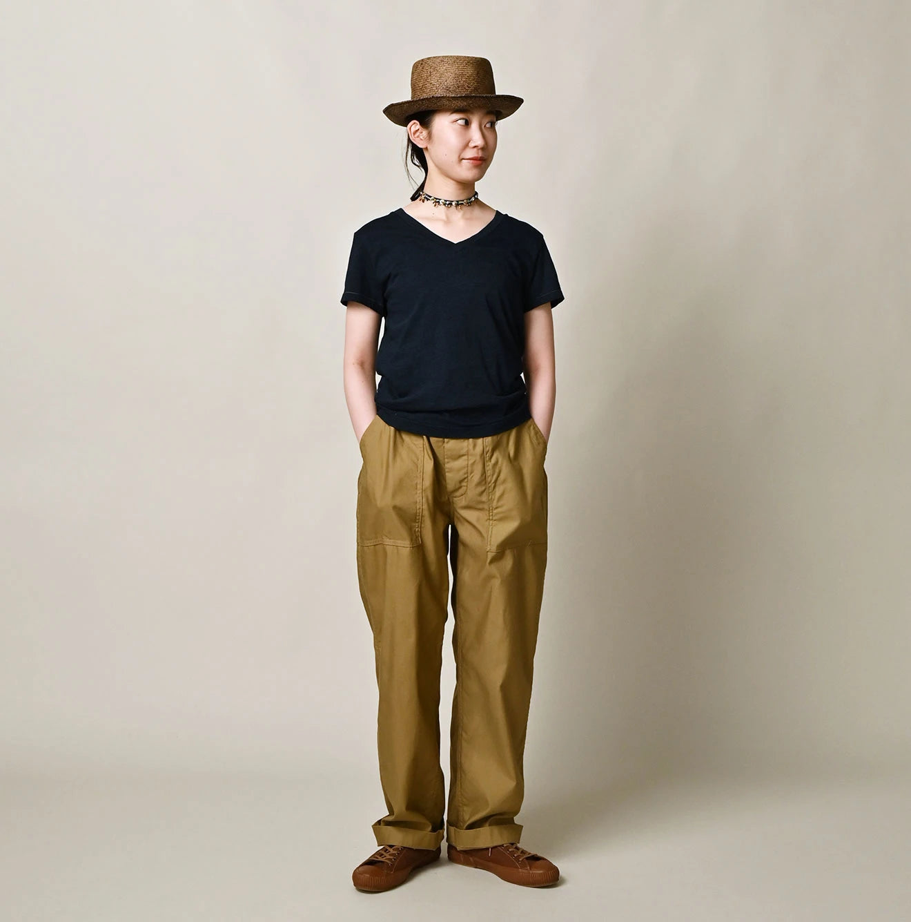 45R Indigo Tenjiku Chibi V-Neck T-shirt - Image 2