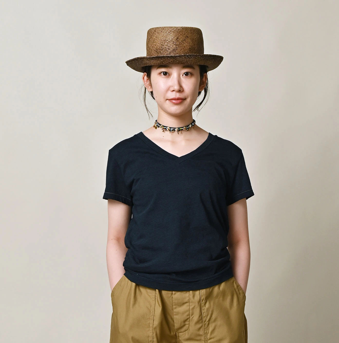 45R Indigo Tenjiku Chibi V-Neck T-shirt - Image 3