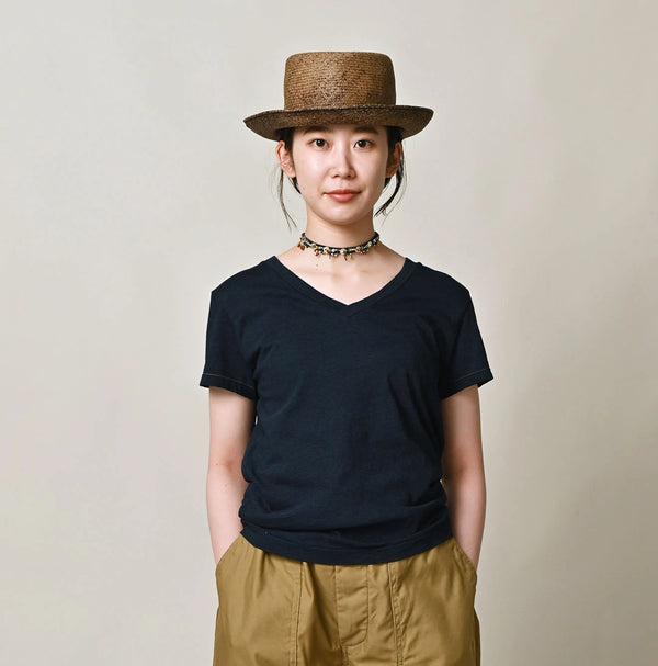 45R Indigo Tenjiku Chibi V-Neck T-shirt