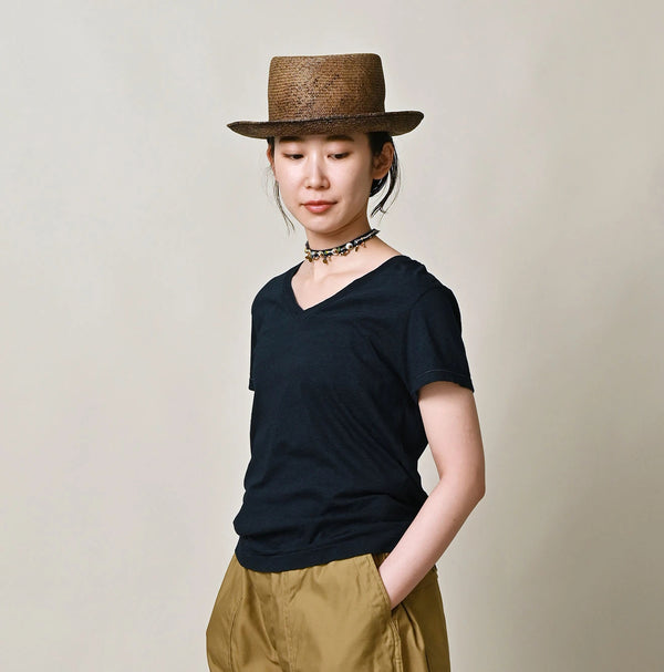 45R Indigo Tenjiku Chibi V-Neck T-shirt