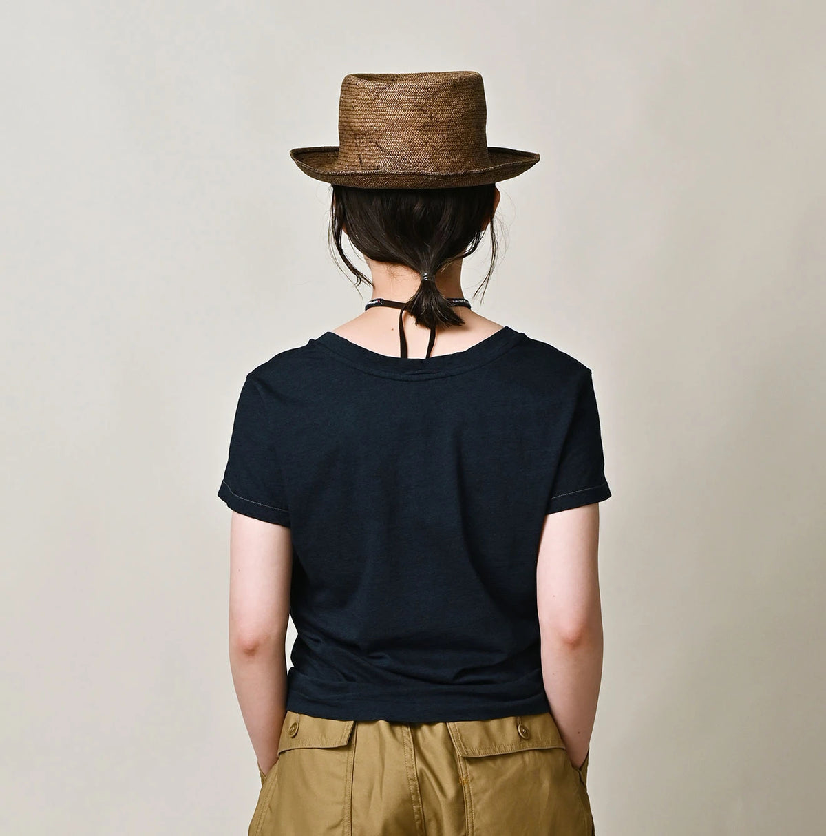 45R Indigo Tenjiku Chibi V-Neck T-shirt