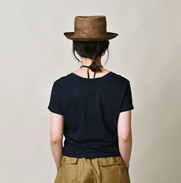 45R Indigo Tenjiku Chibi V-Neck T-shirt