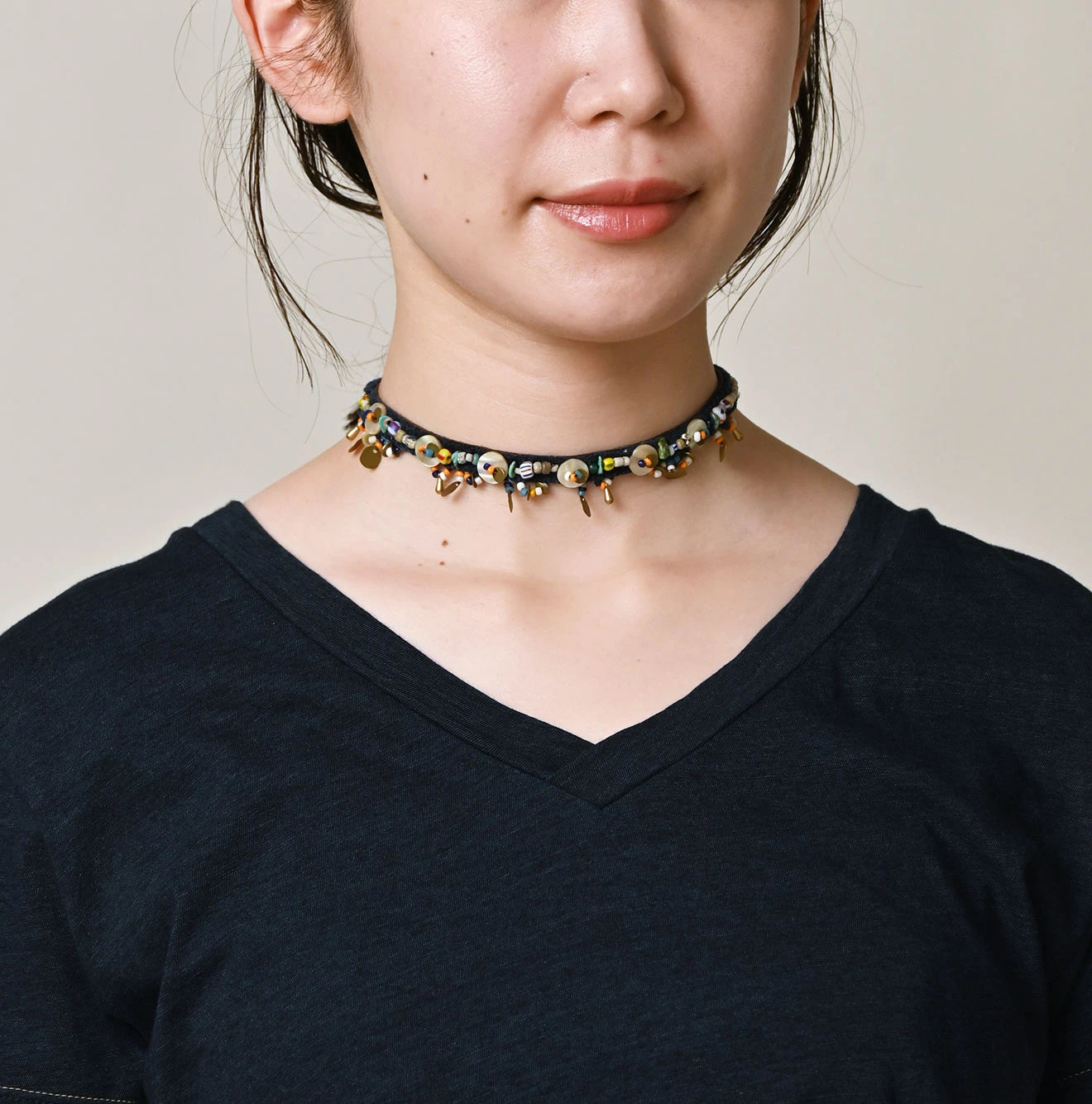 45R Indigo Tenjiku Chibi V-Neck T-shirt - Image 6