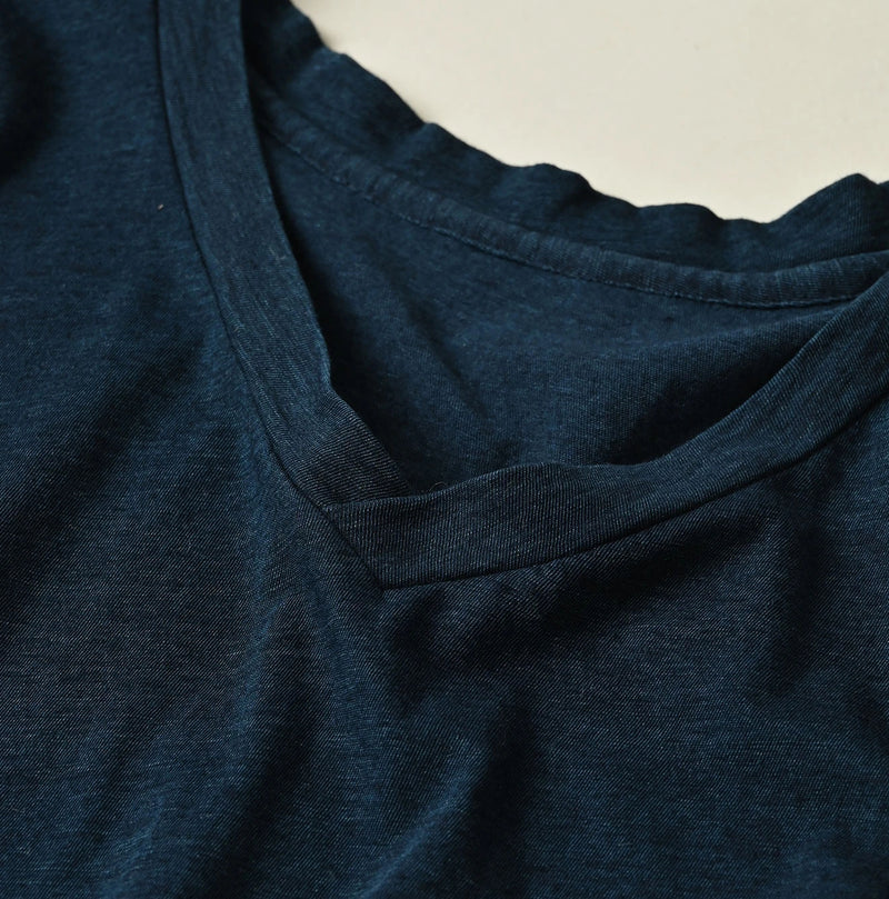 45R Indigo Tenjiku Chibi V-Neck T-shirt - Image 9