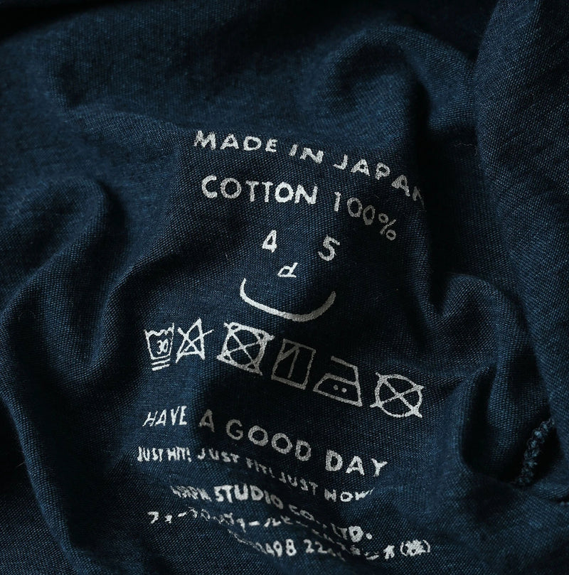 45R Indigo Tenjiku Chibi V-Neck T-shirt - Image 12