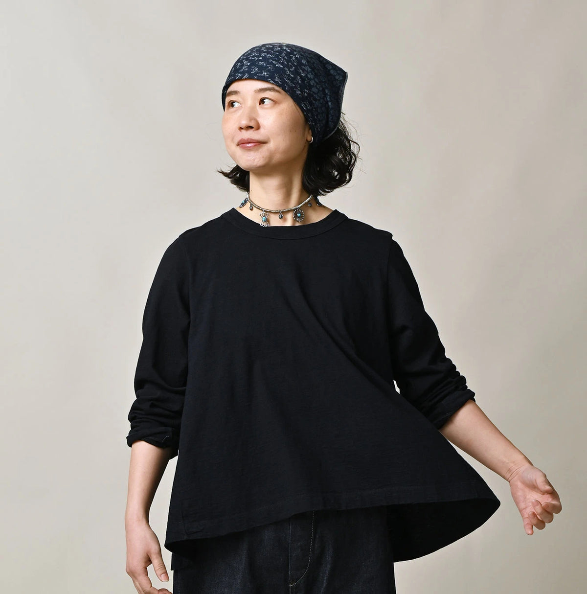 45R Indigo Tenjiku Flare T-shirt Distressed