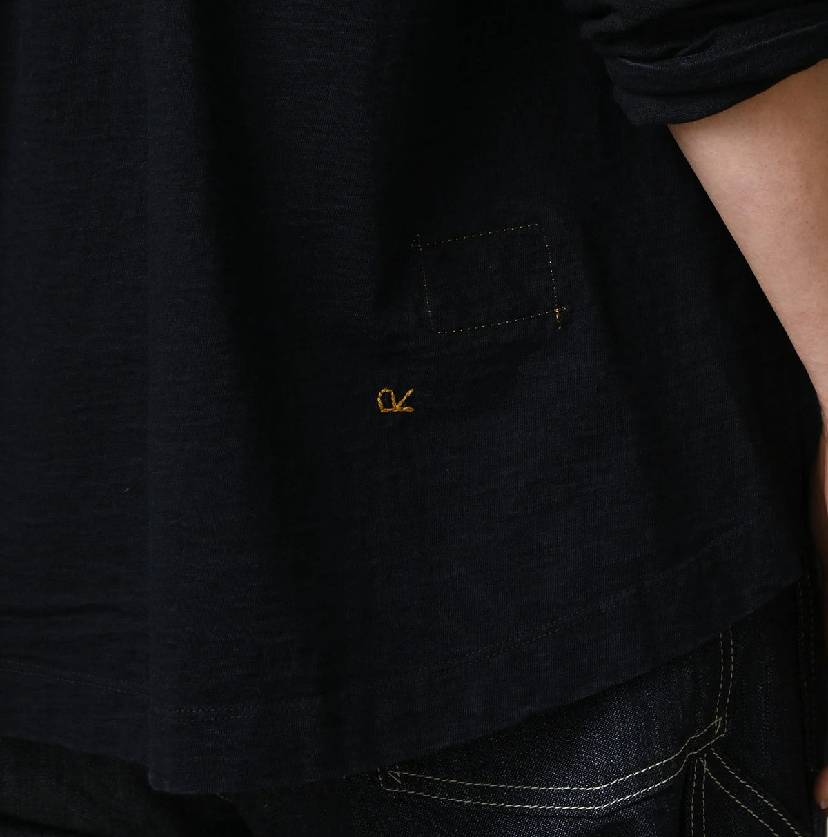 45R Indigo Tenjiku Flare T-shirt Distressed