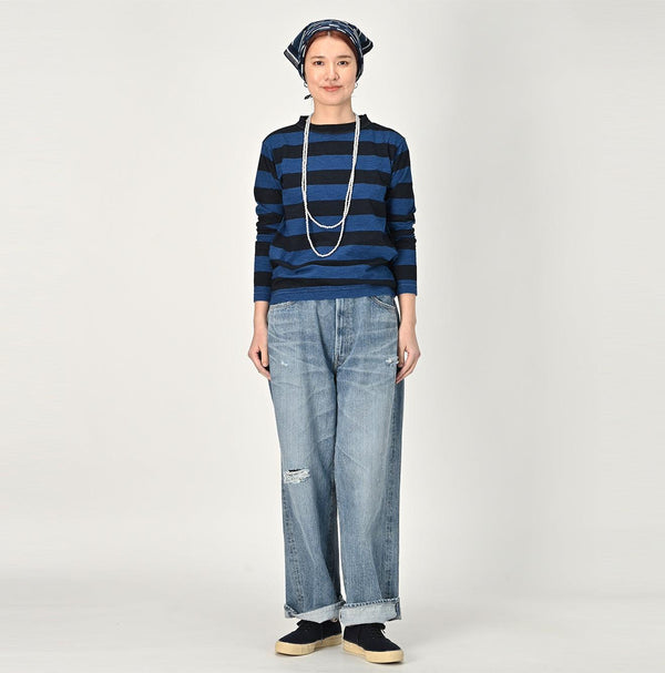 Indigo Stripe 908 45 Star T-shirt (Size 0) - 45R by 45rpm studio