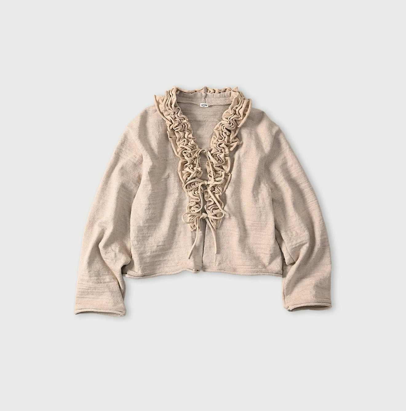 45R Dekoboko Knit-sewn Frilled Bolero - Image 1
