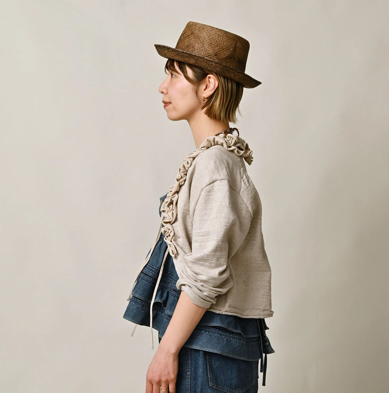 Dekoboko Knit-sewn Frilled Bolero | 45R Official Online Store