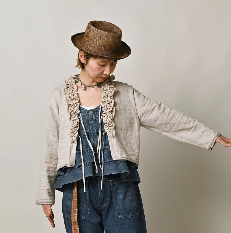 45R Dekoboko Knit-sewn Frilled Bolero - Image 10