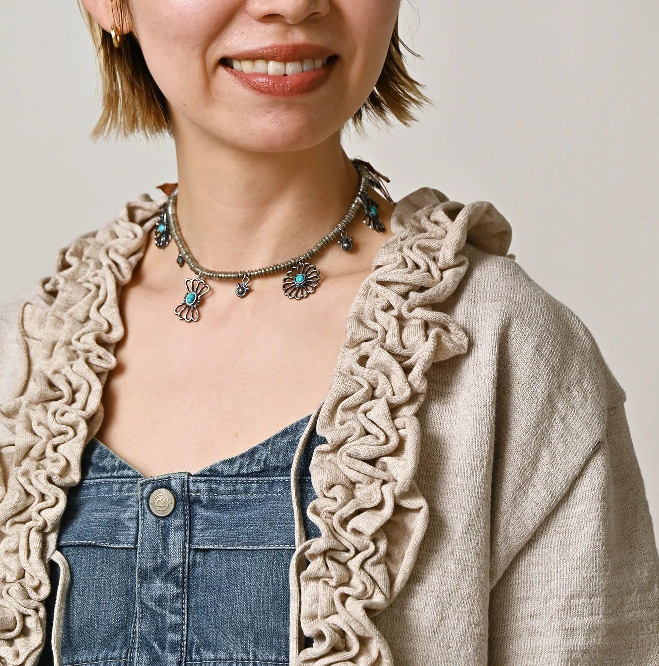 Dekoboko Knit-sewn Frilled Bolero | 45R Official Online Store
