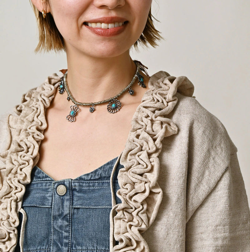 45R Dekoboko Knit-sewn Frilled Bolero - Image 11