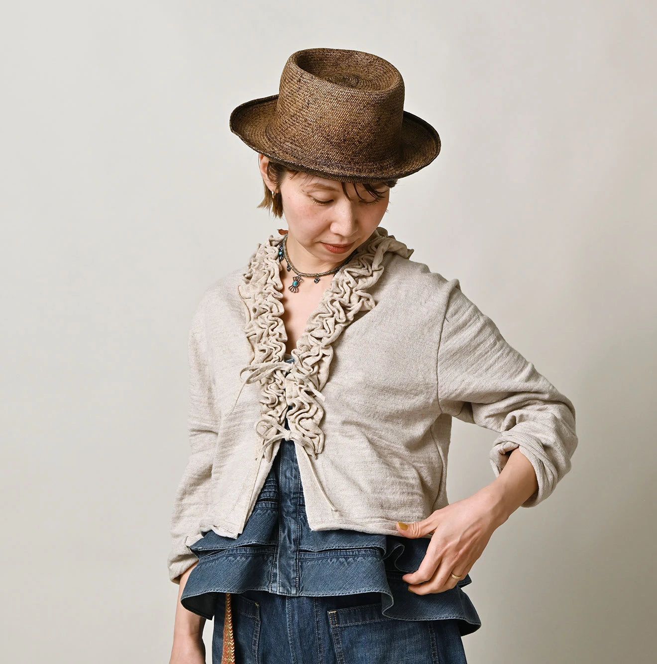 Dekoboko Knit-sewn Frilled Bolero | 45R Official Online Store
