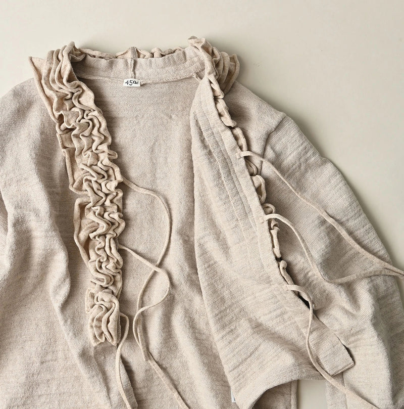 45R Dekoboko Knit-sewn Frilled Bolero - Image 19