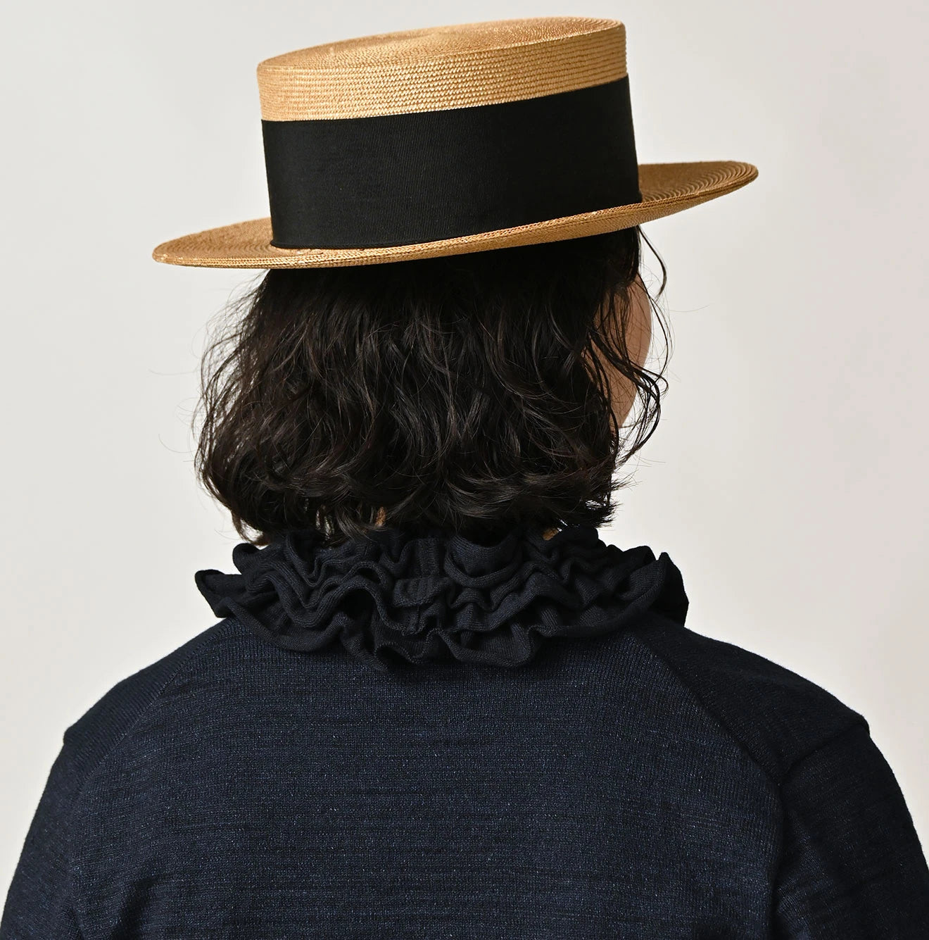 45R Indigo Dekoboko Knit-sewn Frilled Bolero - Image 9