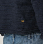 45R Indigo Dekoboko Knit-sewn Frilled Bolero