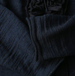 45R Indigo Dekoboko Knit-sewn Frilled Bolero