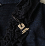 45R Indigo Dekoboko Knit-sewn Frilled Bolero