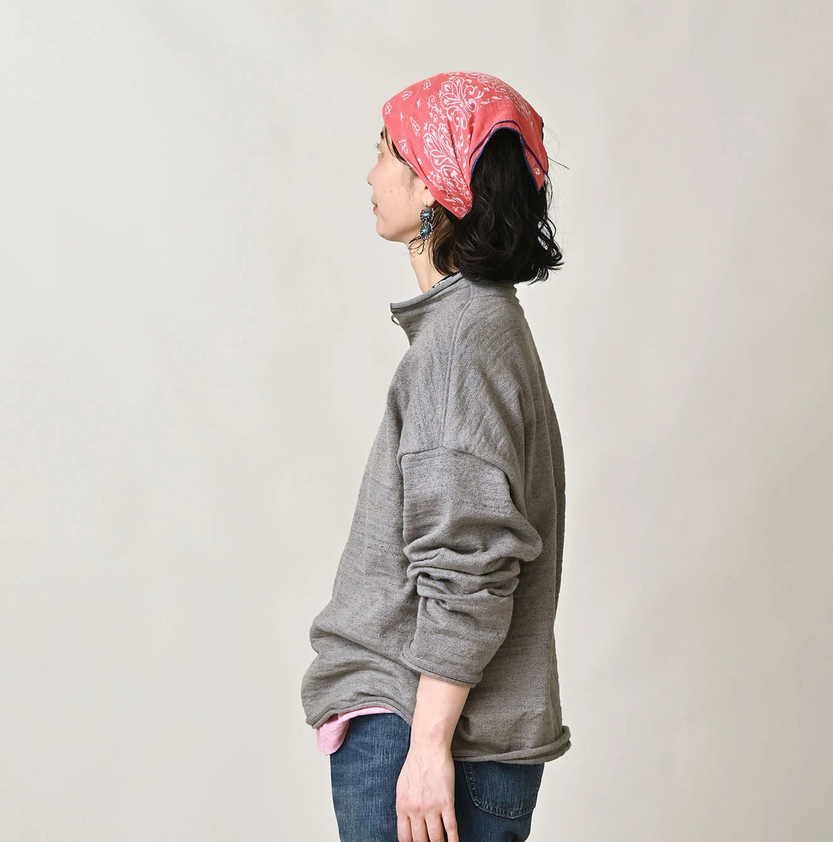 45R Dekoboko Knit-sewn Pullover