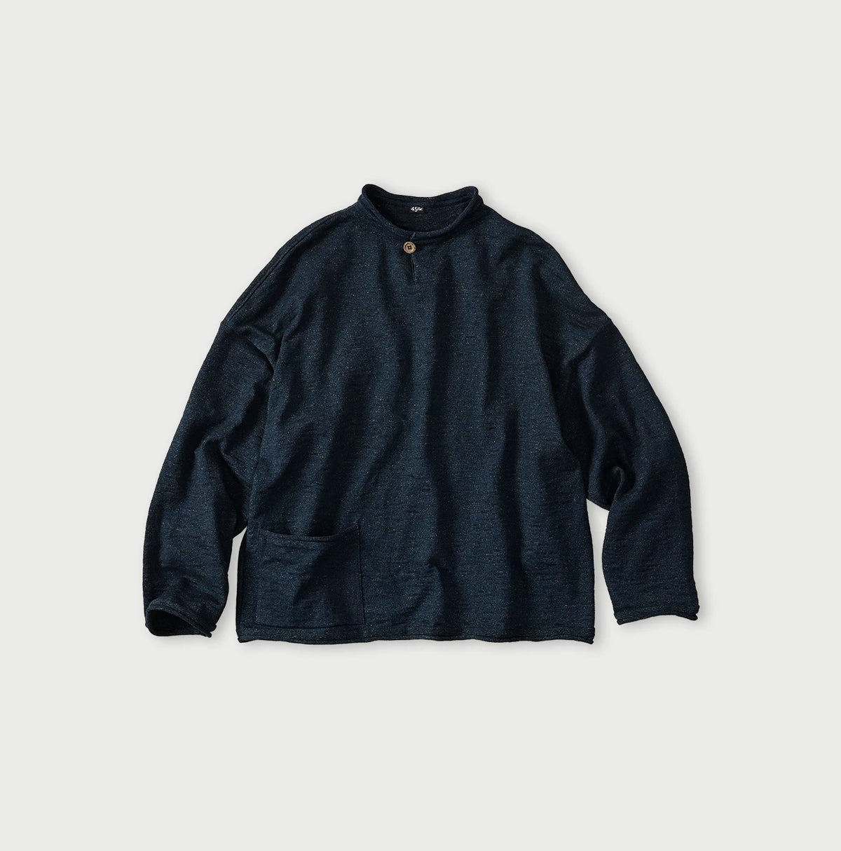 45R Indigo Dekoboko Knit-sewn Pullover