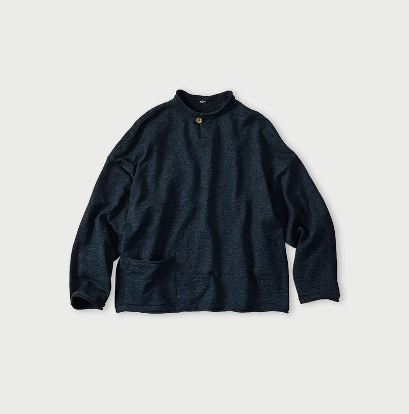 45R Indigo Dekoboko Knit-sewn Pullover - Image 1