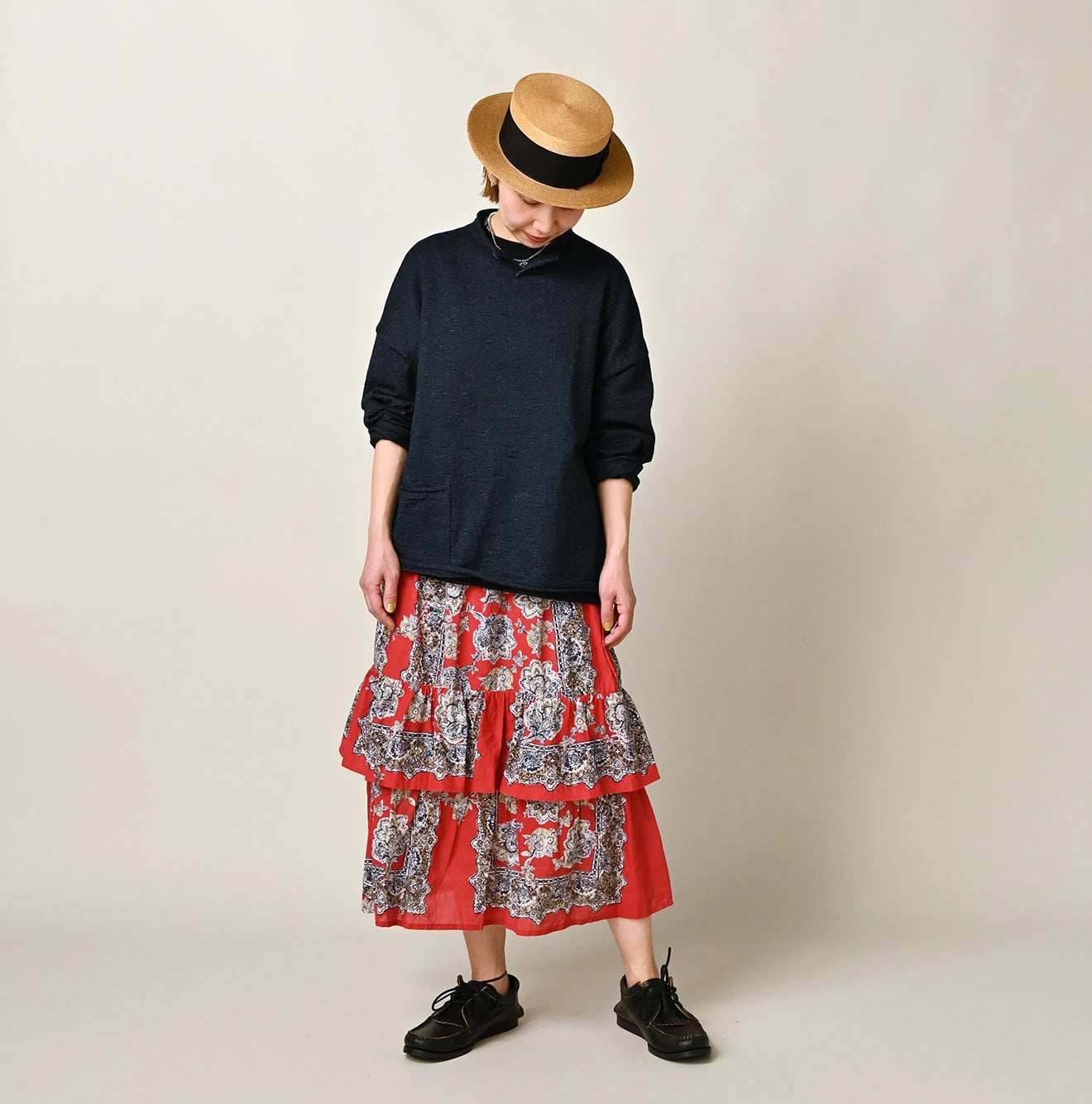 45R Indigo Dekoboko Knit-sewn Pullover - Image 4