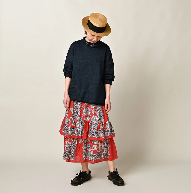 45R Indigo Dekoboko Knit-sewn Pullover - Image 4