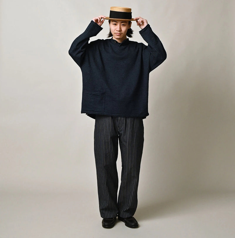 45R Indigo Dekoboko Knit-sewn Pullover - Image 3