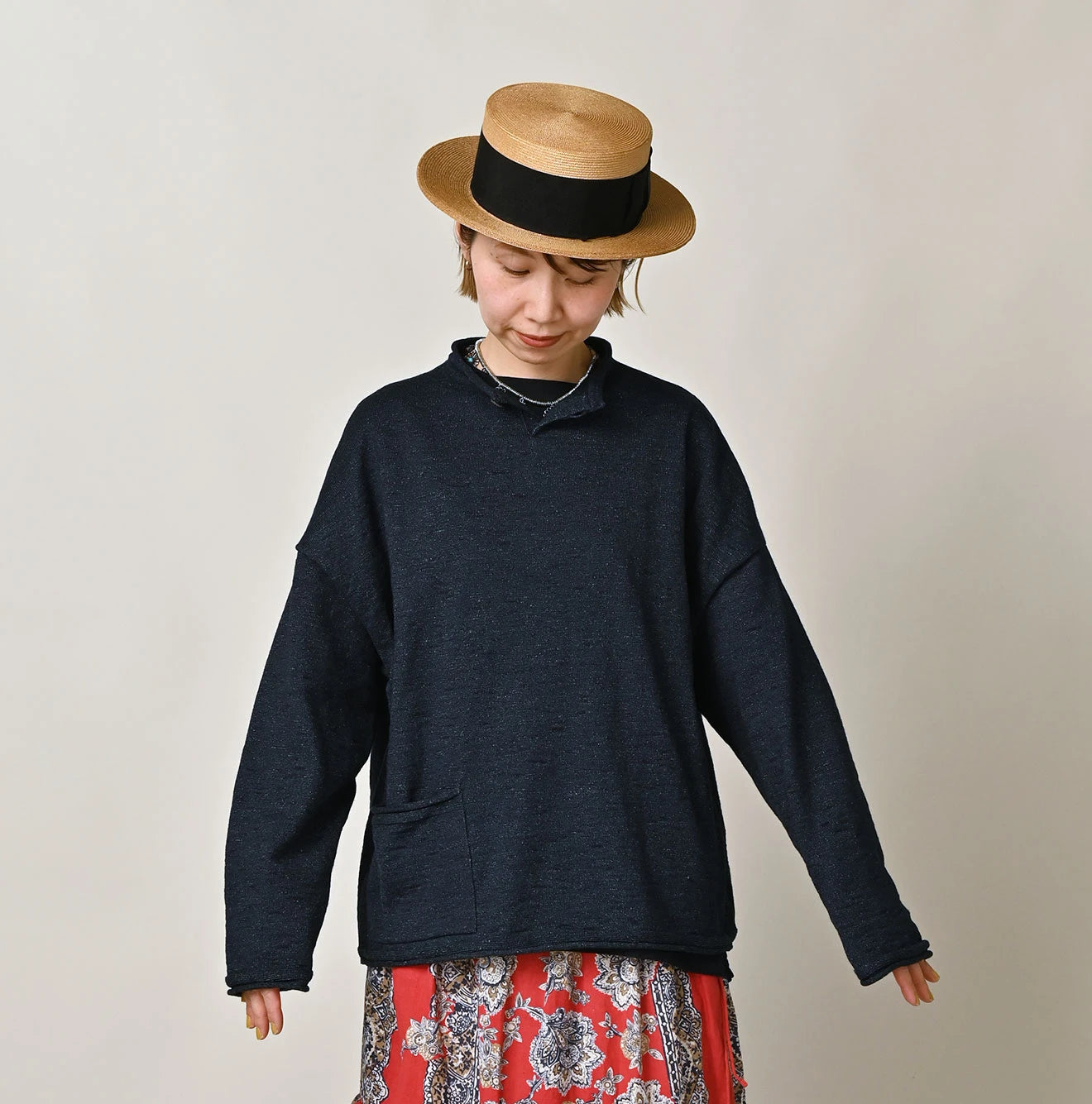 45R Indigo Dekoboko Knit-sewn Pullover - Image 11