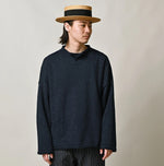 45R Indigo Dekoboko Knit-sewn Pullover
