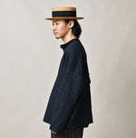 45R Indigo Dekoboko Knit-sewn Pullover