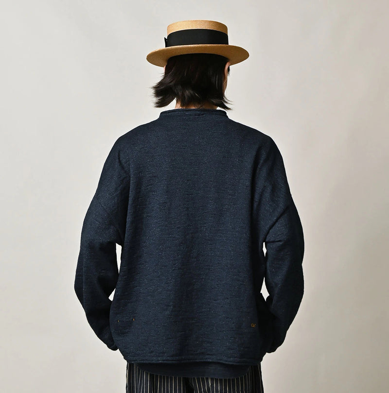 45R Indigo Dekoboko Knit-sewn Pullover - Image 7